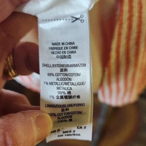 Juicy Couture Angel Boucle Striped Textured Mini Dress 2 NWT Orange/White - Picture 9 of 12